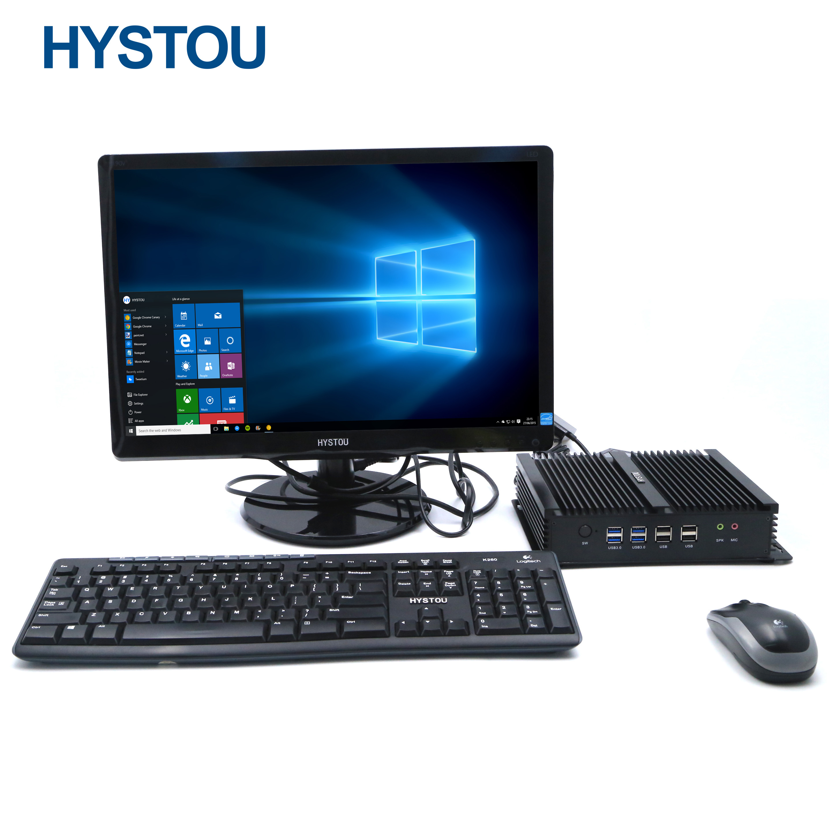 HYSTOU безвентиляторный промышленный компьютер I7 Настольный системный блок Mimi встроенный компьютер с настенным креплением