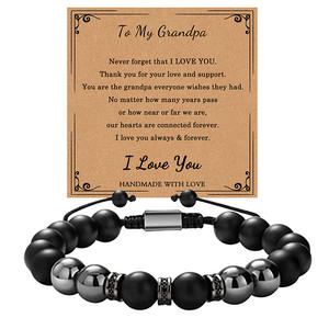 Pulsera de regalo de piedra curativa de cristal de piedras preciosas curativas naturales para novio amado padre hombres <span class=keywords><strong>a</strong></span> granel con <span class=keywords><strong>palabras</strong></span> inspiradoras - Product Image 5
