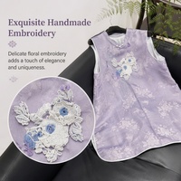 Chemise haut de gamme pour femmes, tissu en soie scintillante double couche, broderie française Tambour complexe