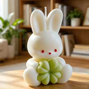 Soya Balmumu Süsü Sevimli Tavşan El Yapımı Kokulu Mum Doğum Günü Hediyesi Parti Hediyesi - Product Image 2