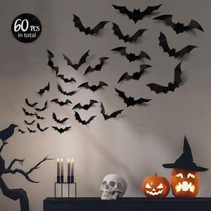 Cross-<b>Border</b> Halloween 3D Bat and Spider <b>Wall</b> Stickers Black Decorations for Party Scene Setup Toy Sticker - Product Image 4