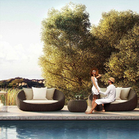 Canapés de jardin de luxe nordiques en corde tressée, ensemble de canapés d'extérieur pour cour, style pastoral, imperméable, protection solaire, meubles d'extérieur, fabrication
