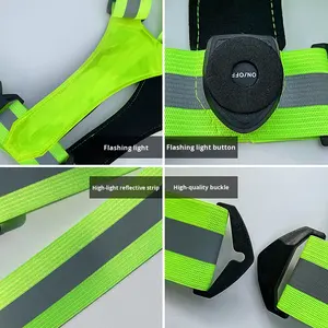 Chaleco Reflectante con Tiras de Luz LED Recargables, Tiras de Alta Luminosidad, Ropa de Seguridad Ajustable con Advertencia - Product Image 4