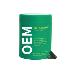 Suplemento Dietético para el Metabolismo de Mujeres Adultas OEM, 60 Cápsulas Veganas, Extracto de Té Verde, Picolinato de Cromo, Semilla de Comino Negro, Vitamina - Product Image 1