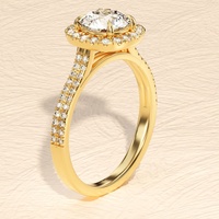 10k 14k 18k solide or véritable Vvs Moissanite diamant simulé rond Halo pavé ensemble mariage bagues de fiançailles pour femmes hommes bijoux