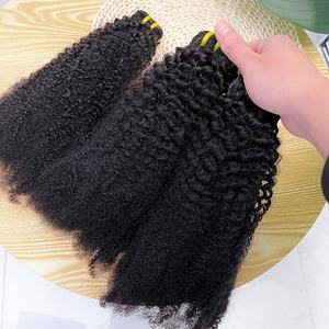 Ham birmanya kıvırcık yumuşak brezilyalı <span class=keywords><strong>Kinky</strong></span> fitil bukleler insan saç uzatma işlenmemiş saç 100% bakire 4c saç demetleri - Product Image 2