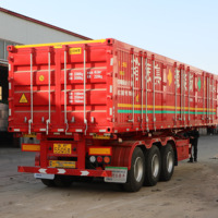 Nouvelle semi-remorque JINFENG 2/3/4 essieux 30-80 tonnes en acier pour le transport d'animaux, de bétail et de canne à sucre, avec barrière rabattable, pneus 12R22.5, usage intensif