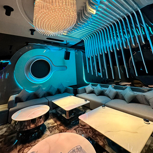 Moderno Night Club divano <span class=keywords><strong>VIP</strong></span> Black Lounge Nightclub mobili da Bar modulare Hotel Lounge Booth Led KTV Bar divano - Product Image 3