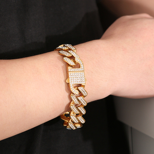 Hip Hop Đồ Trang Sức Vòng Cổ Thiết Lập Thép Không Gỉ Vòng Đeo Tay Đầy Đủ Kim Cương Cuba Chuỗi khảm Zircon Người Đàn Ông Của Vòng Đeo Tay Thiết Lập - Product Image 6