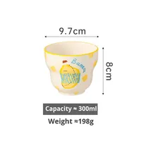 Tasse à eau moderne en céramique faite à la main Tasse à latte en verre à double paroi pour chat et ours de dessin animé Passe au micro-ondes pour les fêtes