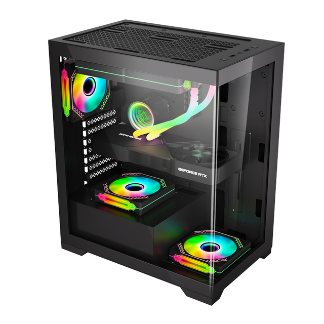 SNOWMAN Hot Sell Full Tower PC Case Gaming Desktop Computer Case Tempered Glass Tower ATX PC Case for Gamer PC