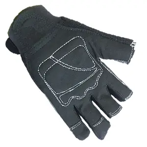 SONICE Manufacturer Mechanic Gloves With Three Fingers Hole Synthetic Leather Anti-Slip Work Safety Gloves
