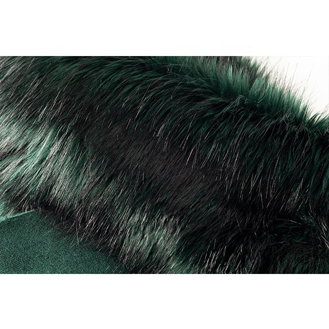 Роскошный шелковистый мягкий длинный синий и черный 65 мм ворс искусственный мех плюшевая ткань текстиль