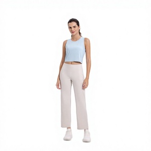 Pantalones de Yoga para Mujer, Nuevo Modelo, Casuales, de Cintura Alta, Corte Recto, en Spandex/Nylon, con Bolsillos Holgados - Product Image 3