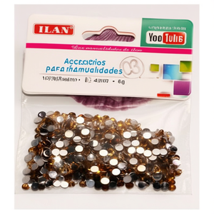 Strass ILAN 4mm colore caffè per artigianato, confezione da 6g - Product Image 2
