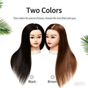 Tête de mannequin féminine avec cheveux humains 100% réels pour la coiffure, la coupe, la coloration et le stylisme professionnels - Product Image 4