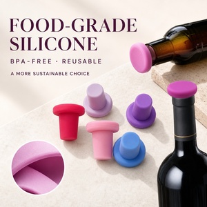 Tapón de Silicona de Grado Alimenticio para Botellas de Vino, Hermético, Reutilizable, con Diseño Navideño Personalizado, Cierre de Rosca para Vino Tinto y Whisky - Product Image 1