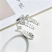 Bague personnalisée en acier inoxydable 316L gravée au laser, ajustable, pour femmes et hommes, petite série OEM/ODM, cadeau