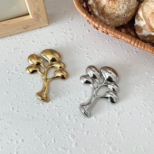 Nuevo Broche de Acero Inoxidable con Forma de Árbol, Diseño de Nicho para Mujer, Pin de Ropa con Sentido Estético, Accesorios de Corsage - Product Image 1