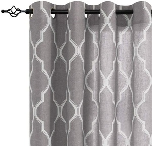 Cortina de ventana con estampado geométrico listo para usar, <span class=keywords><strong>cortinas</strong></span> opacas para sala de estar - Product Image 2