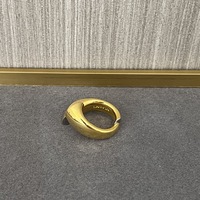 Bague pour l'index en cuivre plaqué or bicolore, brillante, minimaliste, simple et élégante, accessoires pour femmes, bague en laiton