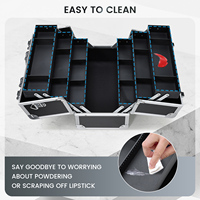 Grande valise de maquillage professionnelle de grande capacité pour kits de manucure, coiffure, voyage, en aluminium, résistante à l'eau, souple