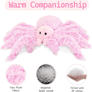 4,2 libbre realistico pesato soffice ragno rosa peluche 19 pollici peluche regali di compleanno per ragazzi e ragazze pesato ragno giocattolo - Product Image 2