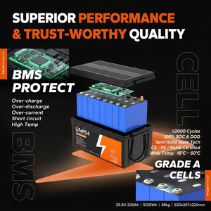 Baterai Lifepo4 24V 100Ah 200Ah | 25.6V 6K+ Siklus Smart BMS | untuk Forklift Listrik Tipe Gunting | Paket Peningkatan Baterai Asam Timbal - Product Image 2