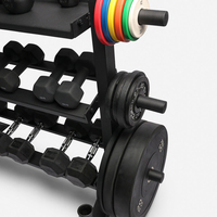 Support de rangement multifonctionnel en acier à 3 niveaux de qualité supérieure pour haltères, kettlebells et barres de musculation, idéal pour les plaques de poids
