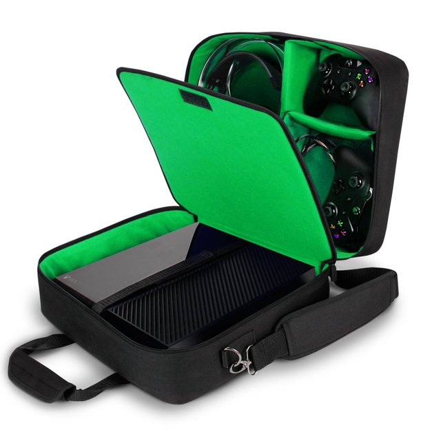 Console Carrying Case - Xbox Travel Bag Compatible with Xbox One and Xbox 360 with Water Resistant Exterior