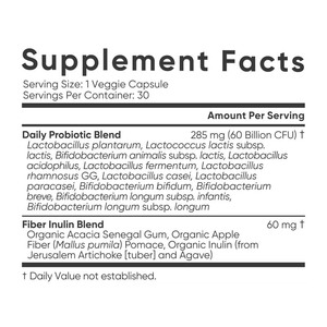 Cápsulas Veganas de Probióticos y Prebióticos Más Vendidas para la Salud Digestiva de Adultos, 60 Mil Millones de UFC, 30 Cápsulas/Botella - Product Image 3