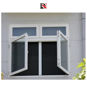 Phong cách hiện đại đôi Tempered Kính cửa sổ khuôn cửa sổ nóng bán hợp kim nhôm Swing mở cửa sổ cách âm cho phòng khách - Product Image 1