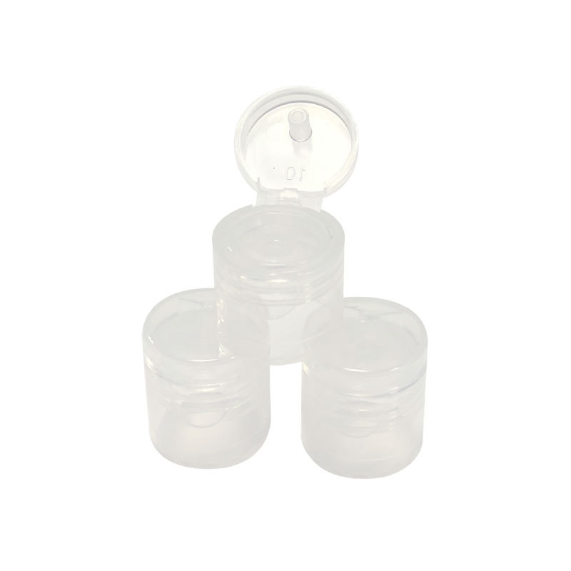 Proveedor de China transparente redonda 15/410 cosmético claro de plástico tapa Flip Top