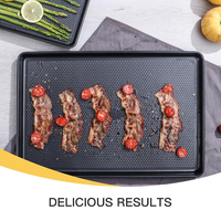 Loyang Kue Anti Lengket dengan Pola Tekstur Berlian, Set Loyang Kue Jelly-roll untuk Oven, Loyang Panggang Baja Karbon