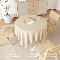 Nappe carrée structurée et durable en coton et lin épais, antidérapante, unie ou à carreaux, pour la décoration intérieure