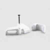 Attaches de câble en forme de C plates et rondes avec clou en acier, attaches de câble en plastique PE, support de câble pour gestion des câbles