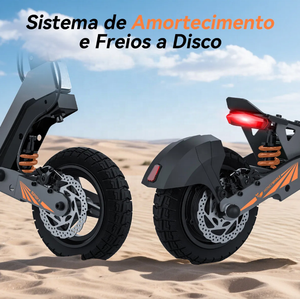 Monopattino Elettrico Pieghevole H2 1200W con Pneumatici da 10 Pollici, Batteria al Litio 48V, per Tutti i Terreni, Disponibile in Magazzino in Brasile - Product Image 4