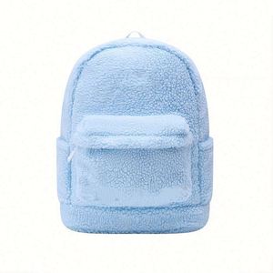 Hot Sale Personalized Embroidered Sherpa Soft Teddy Plush <b>Backpack</b> Soft Plush Fluffy Kids School <b>Backpack</b> - Product Image 3