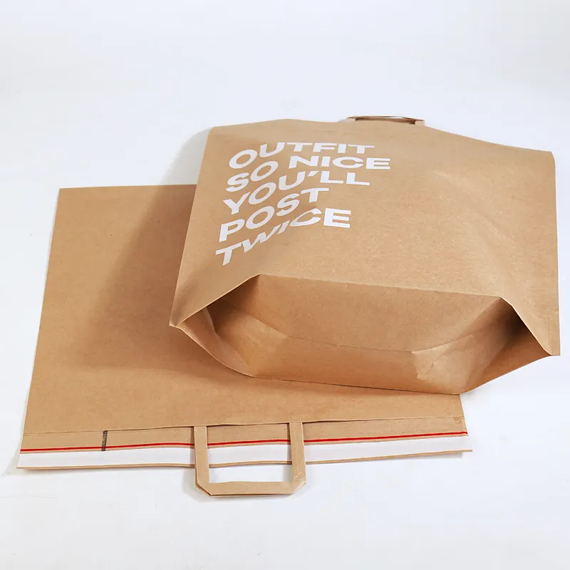 맞춤형 생분해 우편 용지 봉투 크래프트 종이 우편물 가방 의류를위한 방수 크래프트 배송 가방