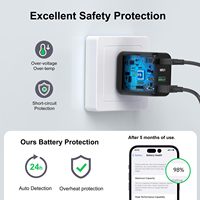 40W USB C Duvar Şarj Cihazı ABD AB İngiltere 4 Portlu Hızlı Şarj Bloğu PD 20W Cep Telefonu Şarj Cihazları Tip C Adaptör iPhone 16 iPad için