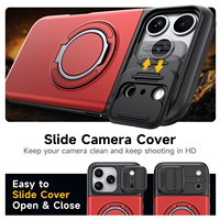 Nouvelle Coque Antichoc 2026 avec Emplacement Carte Caché et Cache Caméra Coulissant à 360° °   Coque de téléphone rotative avec support pour iPhone 18 17 16 Pro Max