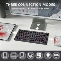 Teclado Mecánico Inalámbrico OEM ODM 75, 8000mAh, Intercambiable en Caliente, Teclado para Juegos con Perilla, Retroiluminación RGB, 2.4GHz, Tipo C, BT5.0, Teclas PBT con Impresión Lateral