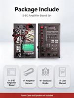 Carte amplificateur S-80 60W 5.3 avec 9 boutons, égaliseur 5 bandes, affichage AUX USB TF pour haut-parleur de 10 pouces, 12 pouces, 15 pouces