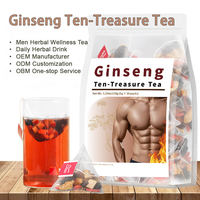 Tisane aux dix trésors de ginseng pour hommes – Bien-être quotidien – Mélange de racines et de fruits – Énergie brute et vitalité – Thé santé