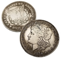 Pièce de monnaie Morgan en argent plaqué laiton de 45 mm, années 1881, 1878, 1898, 1921, objets de collection anciens, cadeaux