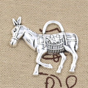 Charms Esel Burro Neddy <span class=keywords><strong>Jackass</strong></span> 33x30mm Antik Silberfarben Anhänger für DIY Handgemachte Tibetische Schmuckherstellung - Product Image 3