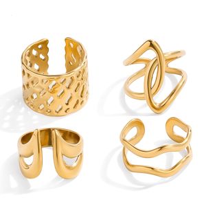 Anillo de Acero Inoxidable de Lujo Europeo y Americano, Joyería de Alta Gama, Anillo Cruzado para Mujer, Sin Decoloración, Transfronterizo - Product Image 5