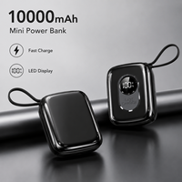 Petites batteries externes à charge rapide avec écran LED et câble intégré 10000 mAh – Batterie externe pour téléphone portable, capacité 10k, OEM