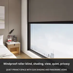 ستائر دوارة كهربائية مقاومة للرياح من سبائك الألومنيوم بتصميم عصري بسيط للشرفات، قابلة للسحب ومقاومة للمطر والحشرات للاستخدام الخارجي - Product Image 3