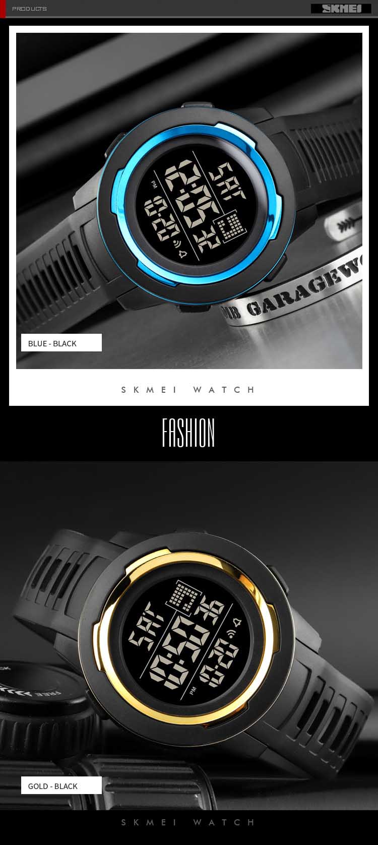 SKMEI 1731 new design made in prc mens digital watch latest PU leather band Waterproof Multi function low moq sports watch facto